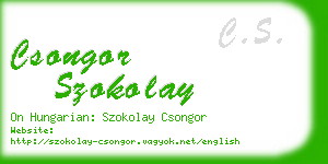 csongor szokolay business card